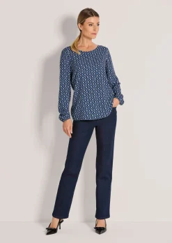Bluse mit grafischem Print