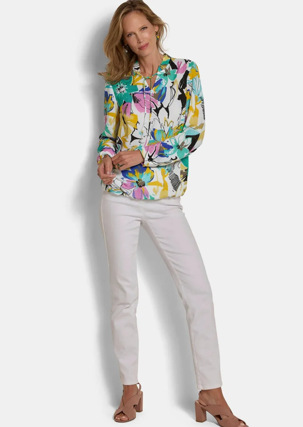 Bluse mit Rüschenkragen