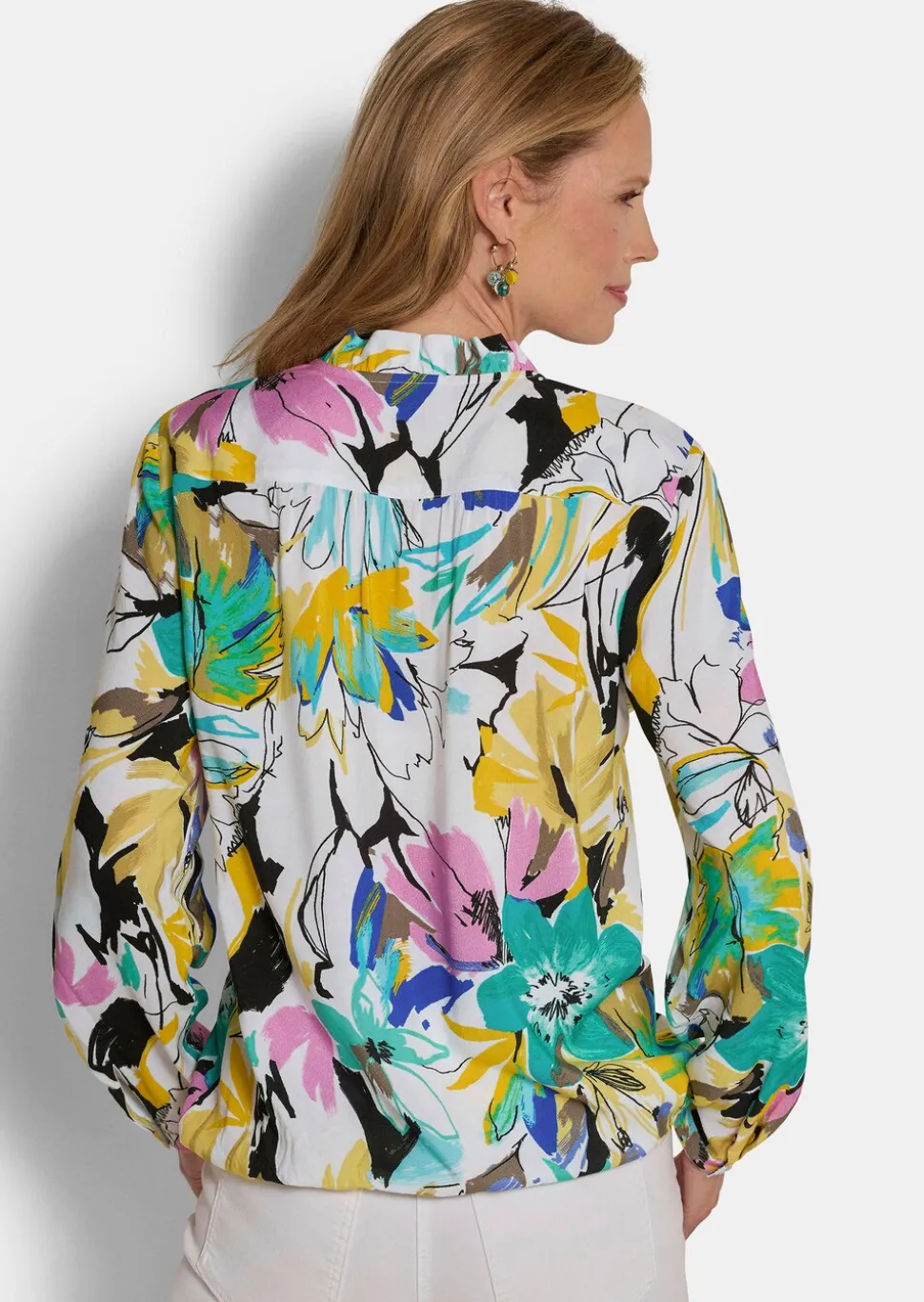 Bluse mit Rüschenkragen