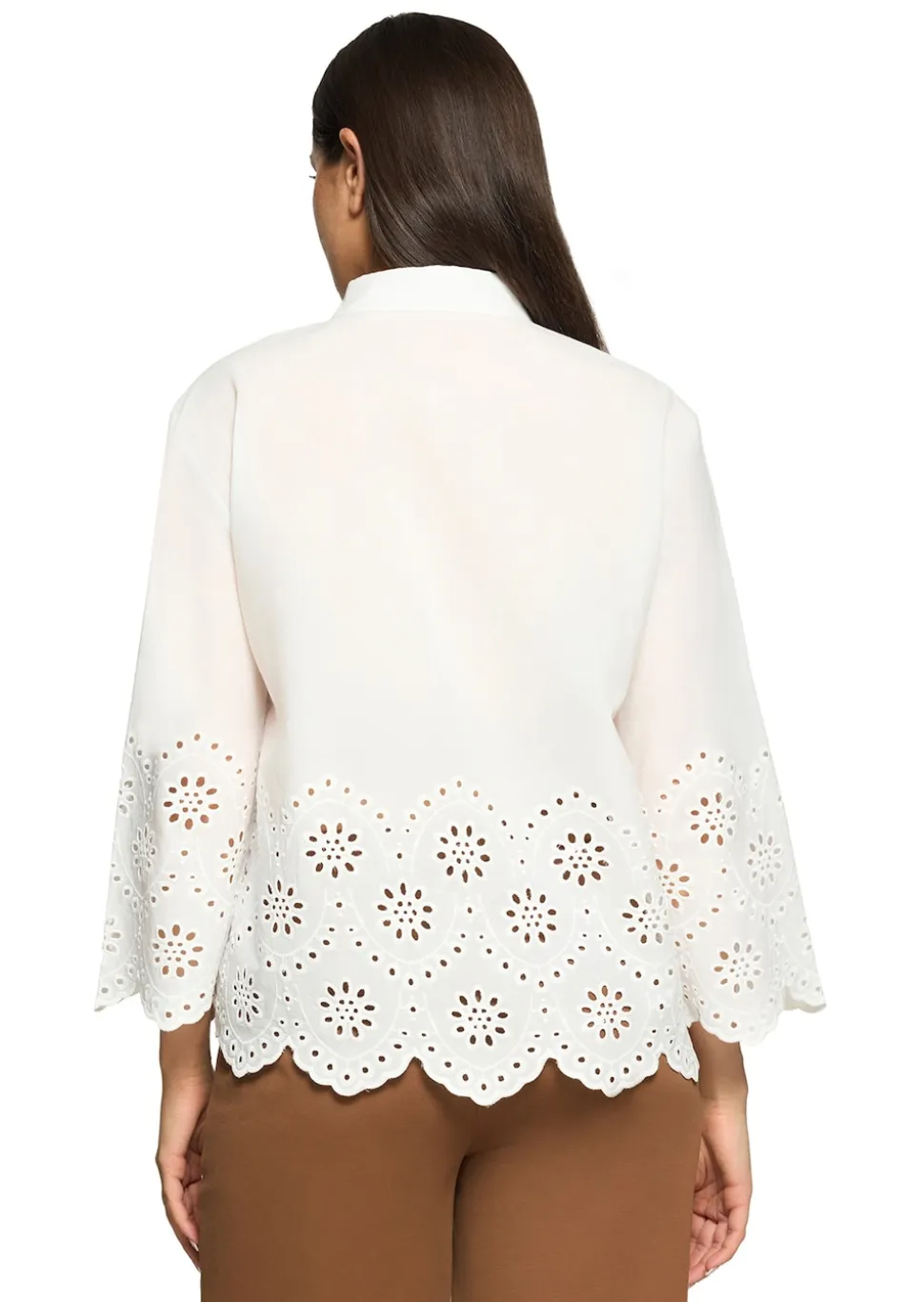 Bluse mit Stickerei aus reiner Baumwolle
