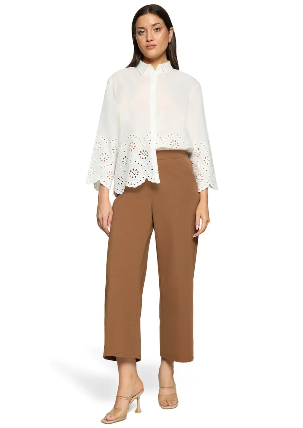 Bluse mit Stickerei aus reiner Baumwolle