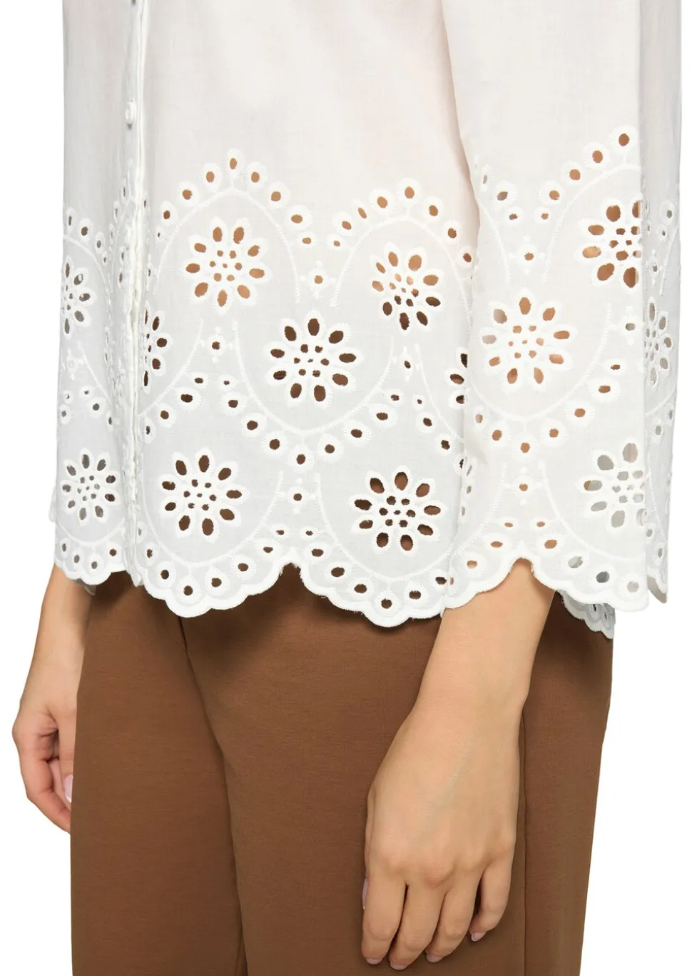 Bluse mit Stickerei aus reiner Baumwolle