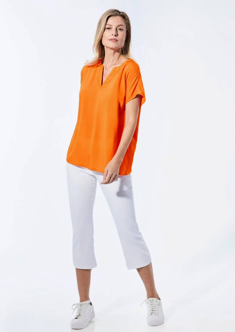 Bluse mit Tunika Ausschnitt