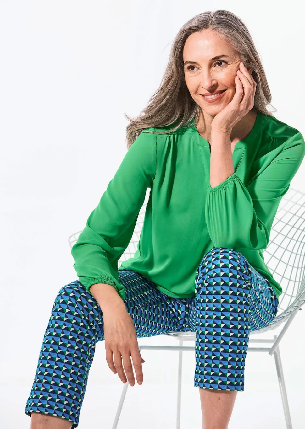 Bluse mit Tunika Ausschnitt