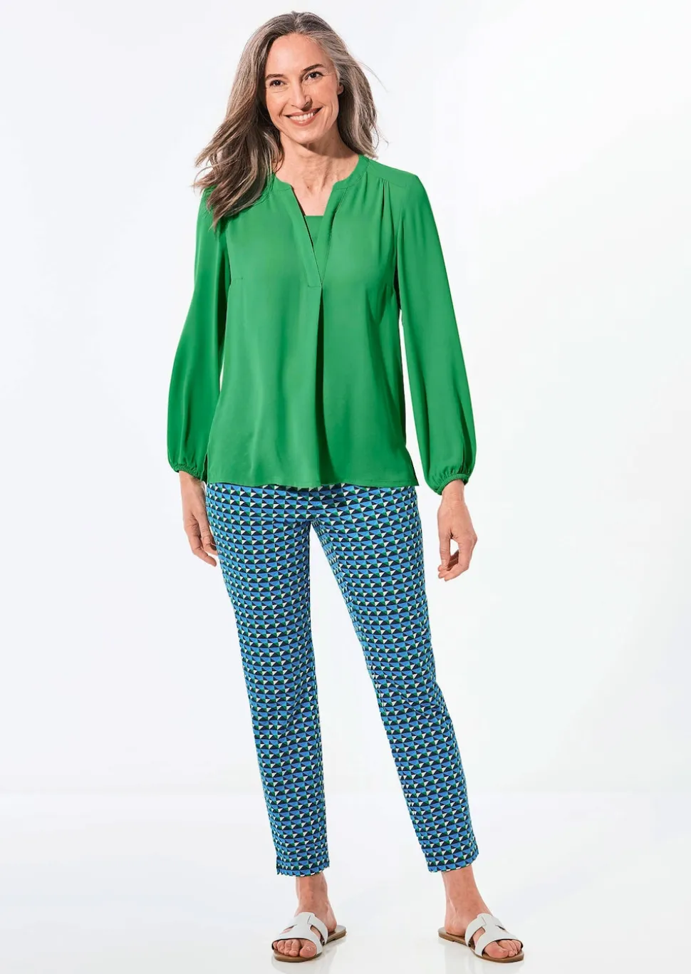Bluse mit Tunika Ausschnitt