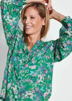 Bluse mit weiten Ärmeln & Paisley-Muster