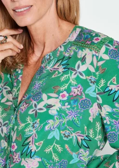 Bluse mit weiten Ärmeln & Paisley-Muster