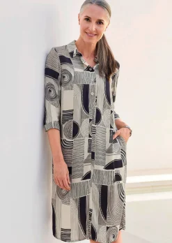 Blusenkleid mit Alloverdruck