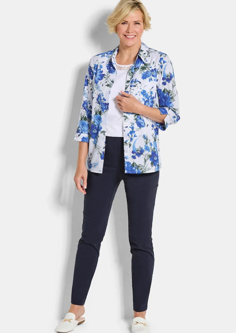 Blusen-Set aus Blumenbluse und Top