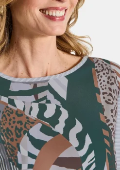 Blusenshirt aus Satin und Viskose-Jersey