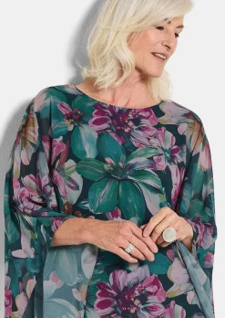 Blusenshirt mit Überwurf aus Chiffon