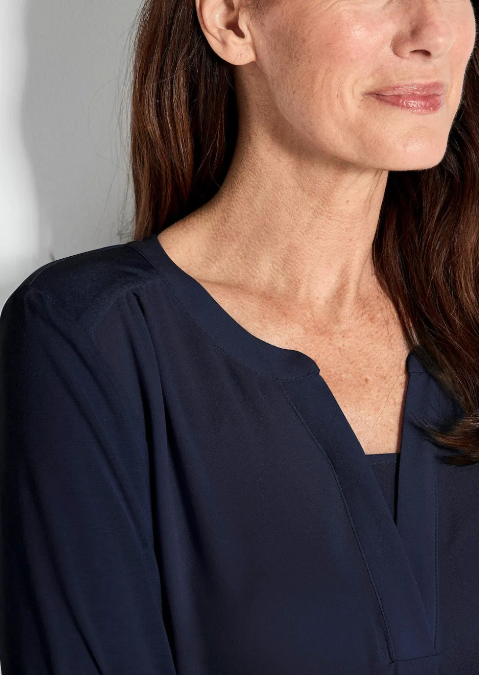 Blusenshirt mit Chiffon-Einsatz