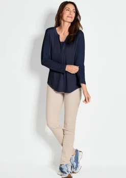 Blusenshirt mit Chiffon-Einsatz