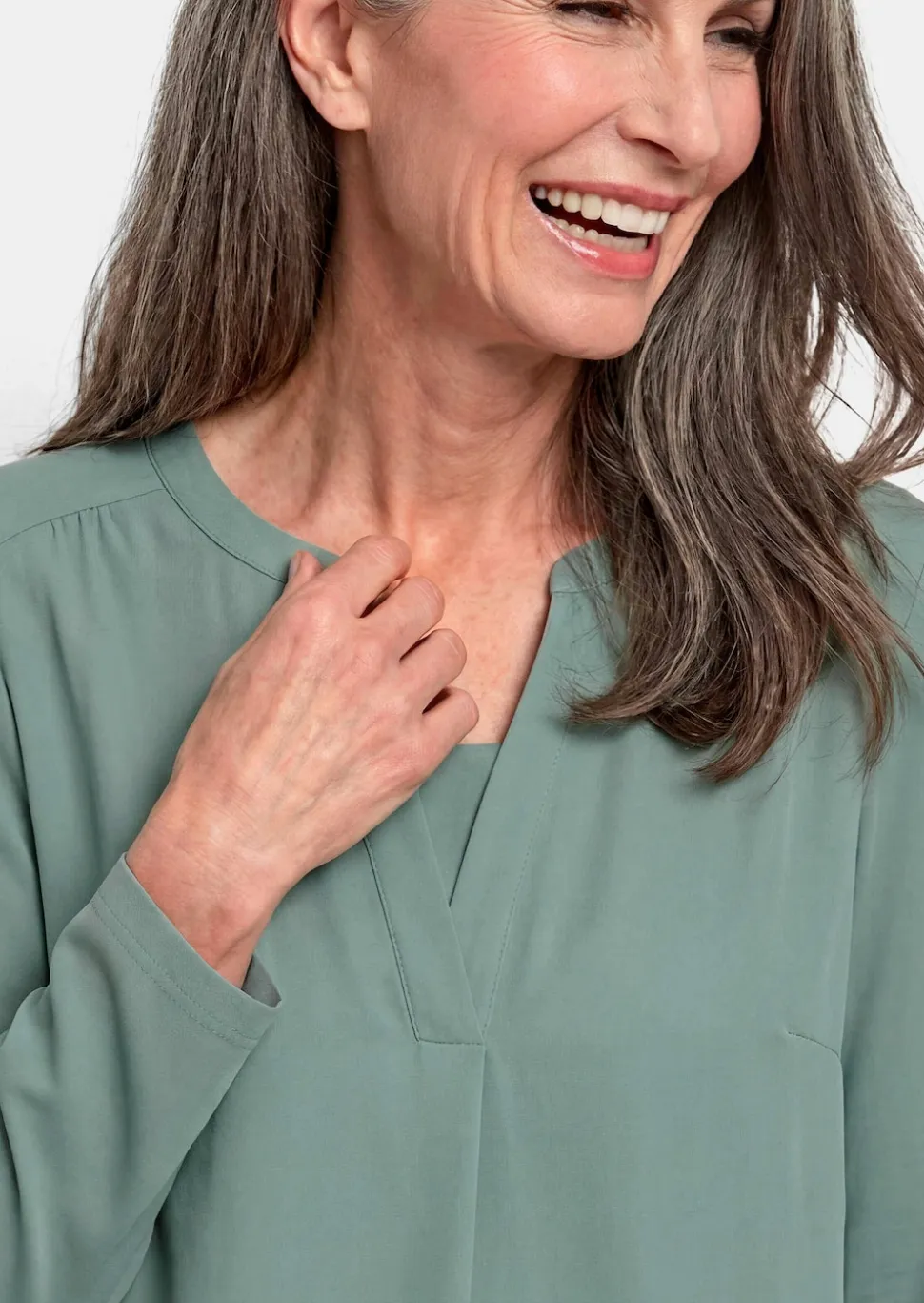 Blusenshirt mit Chiffon-Einsatz