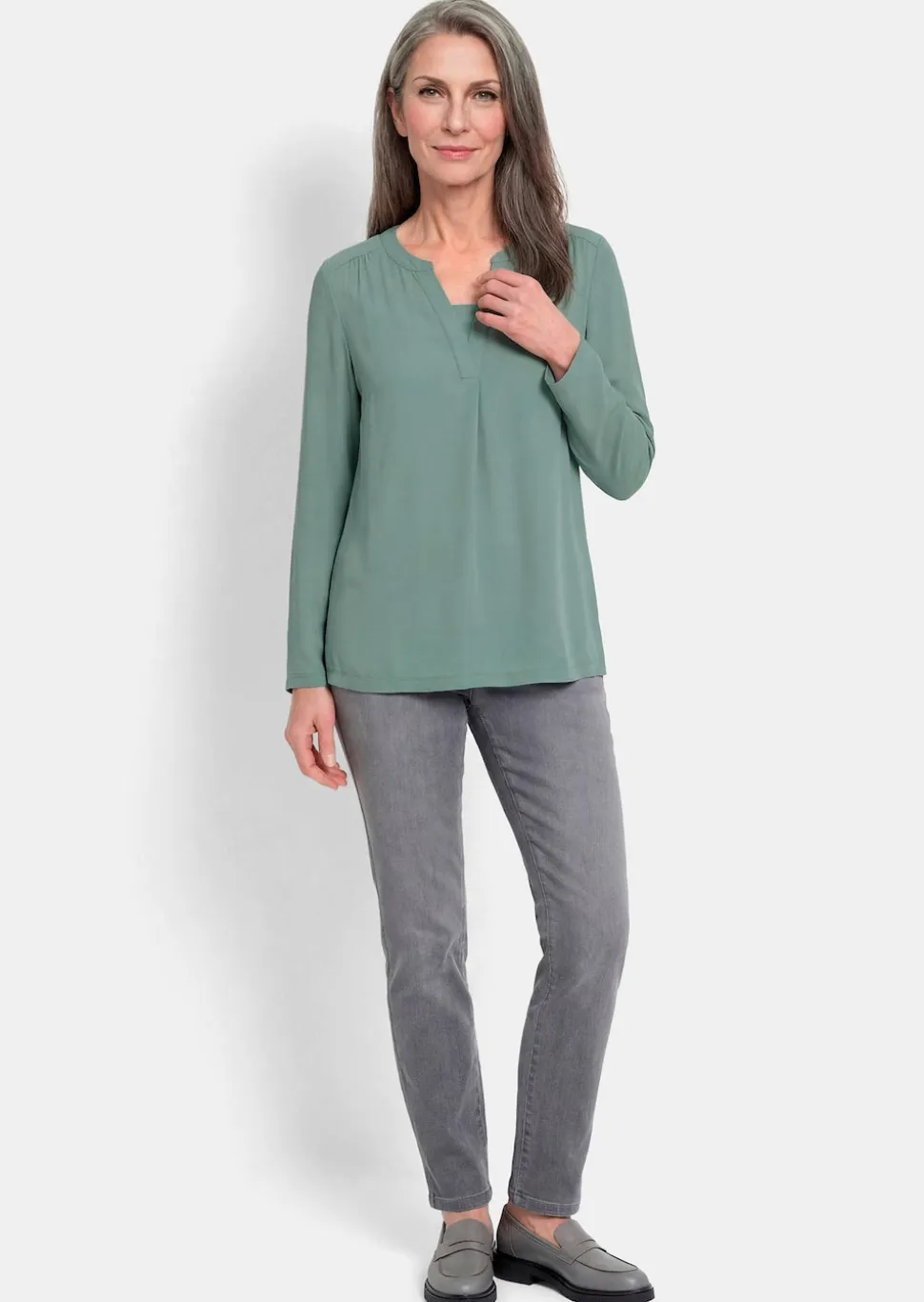 Blusenshirt mit Chiffon-Einsatz