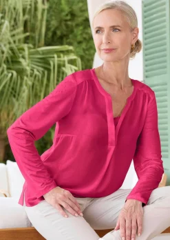 Blusenshirt mit Chiffon-Einsatz