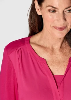Blusenshirt mit Chiffon-Einsatz