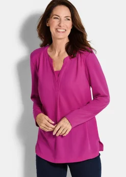 Blusenshirt mit Chiffon-Einsatz