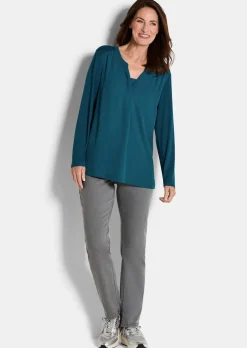 Blusenshirt mit Chiffon-Einsatz