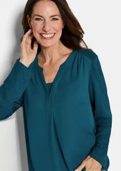 Blusenshirt mit Chiffon-Einsatz