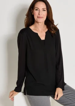 Blusenshirt mit Chiffon-Einsatz