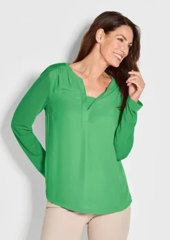 Blusenshirt mit Chiffon-Einsatz