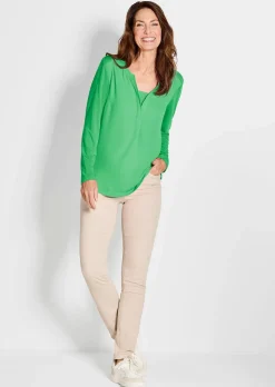 Blusenshirt mit Chiffon-Einsatz