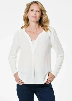 Blusenshirt mit Chiffon-Einsatz