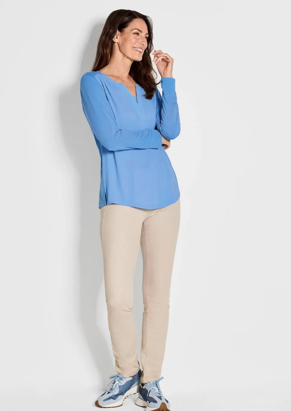 Blusenshirt mit Chiffon-Einsatz