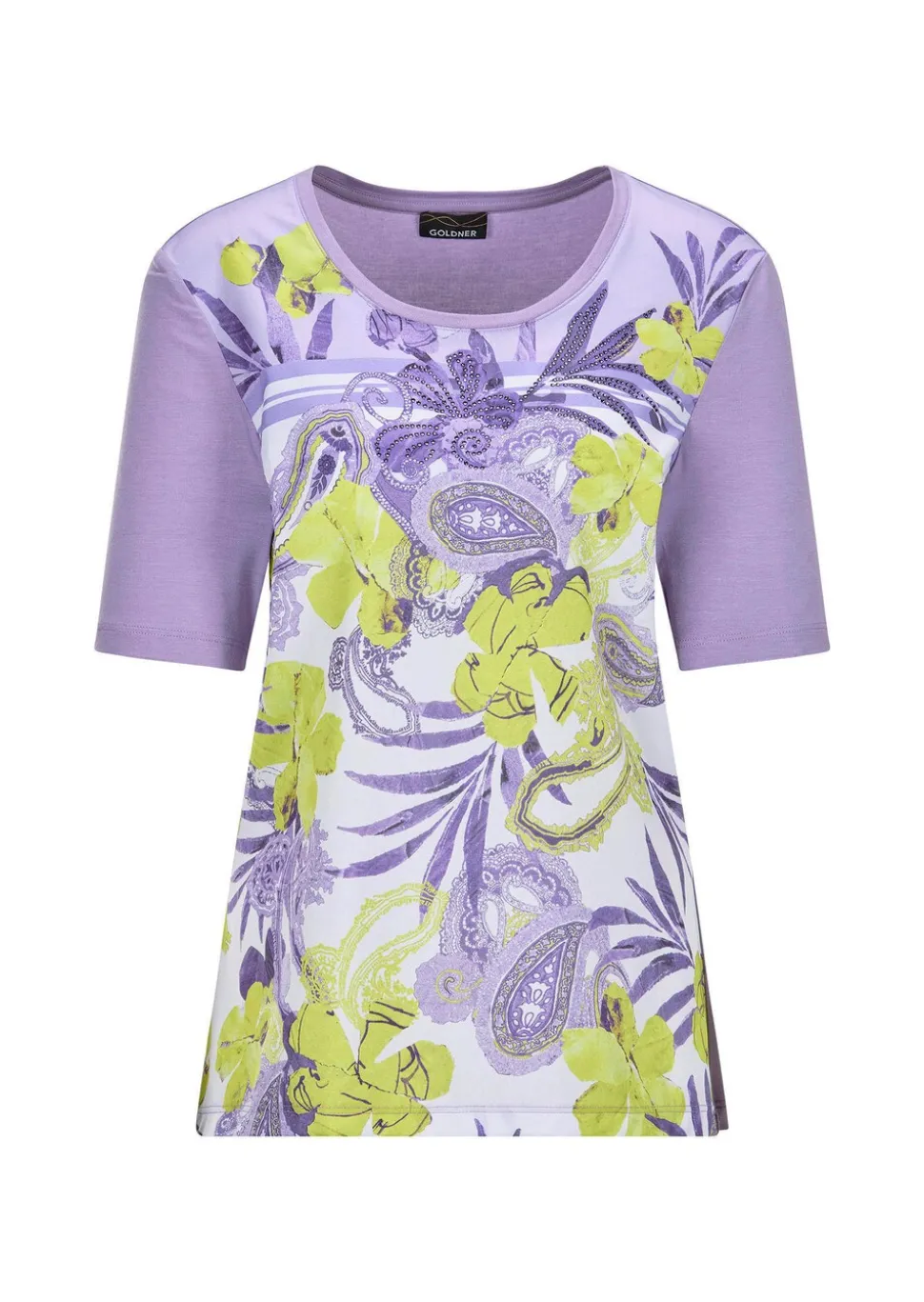 Blusenshirt mit Paisley und Strasssteinen
