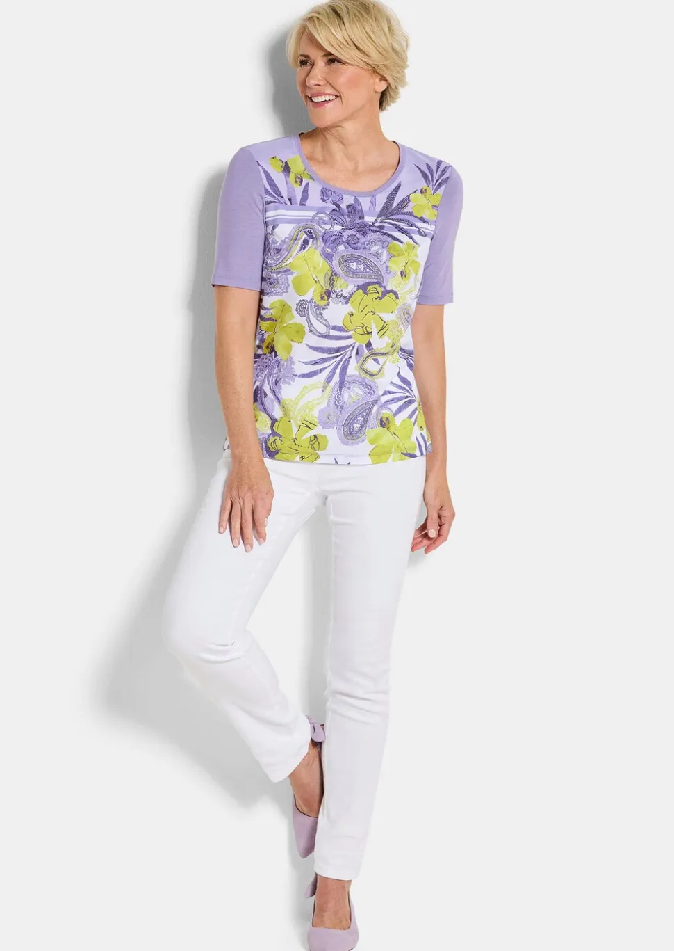 Blusenshirt mit Paisley und Strasssteinen
