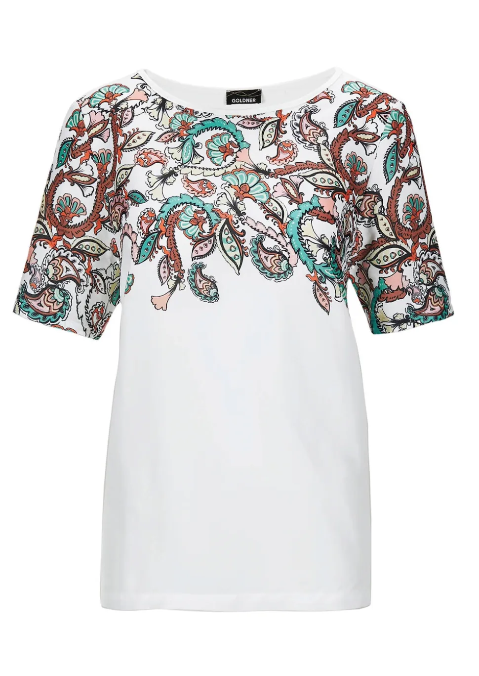 Blusenshirt mit platziertem Paisley-Muster