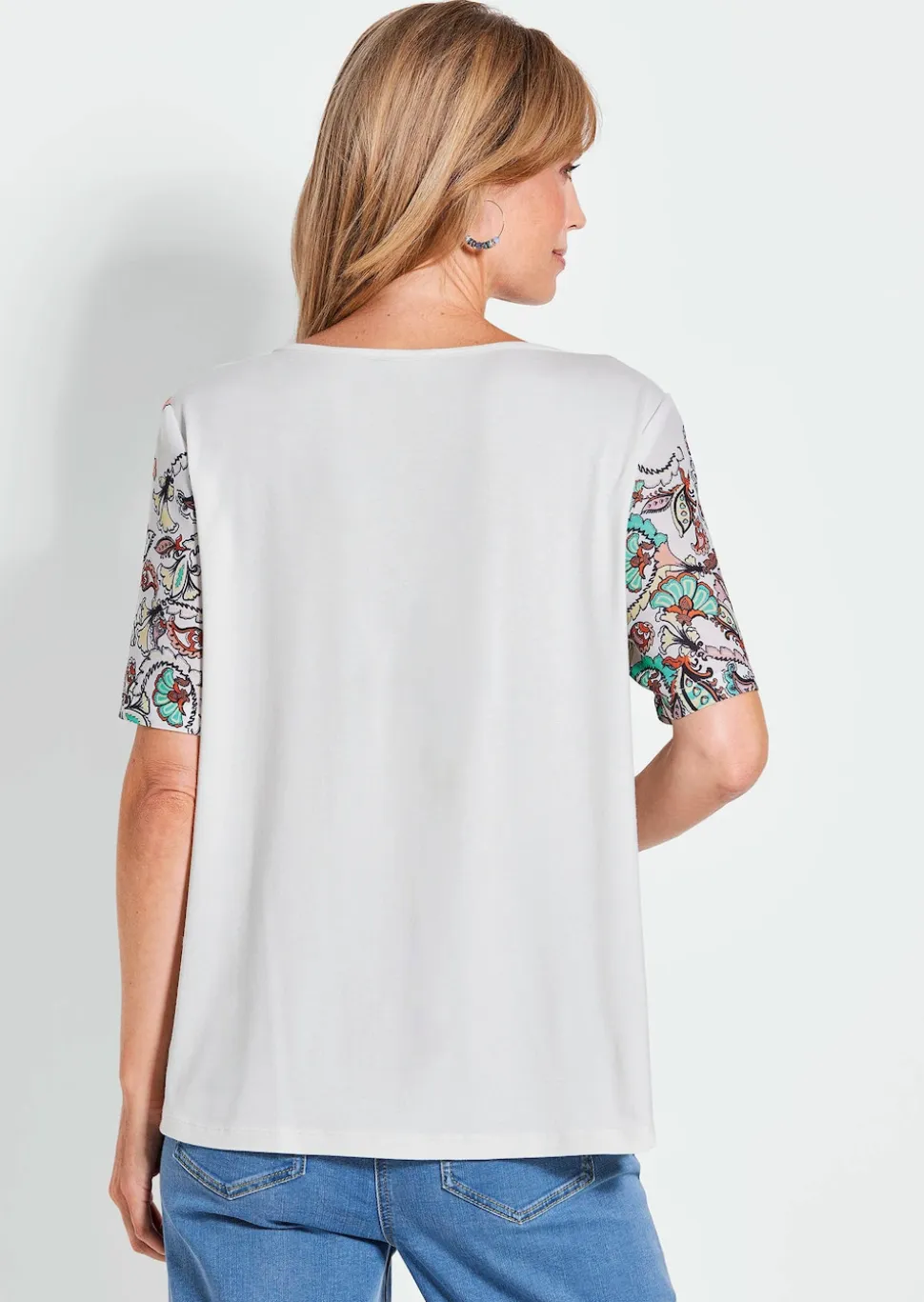 Blusenshirt mit platziertem Paisley-Muster