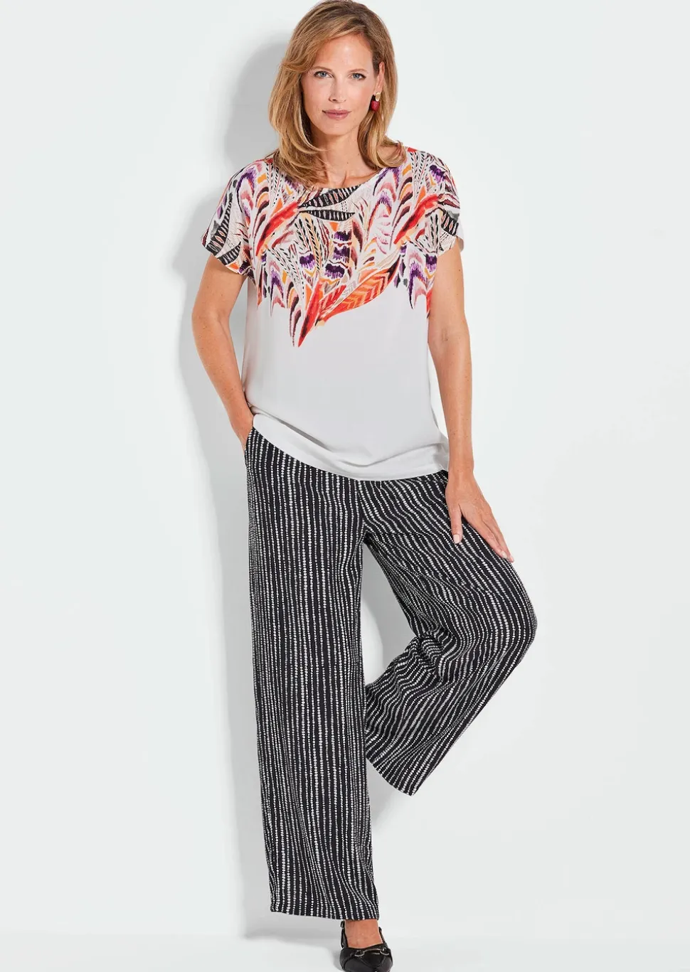 Blusenshirt mit platziertem Druck