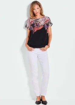 Blusenshirt mit platziertem Druck