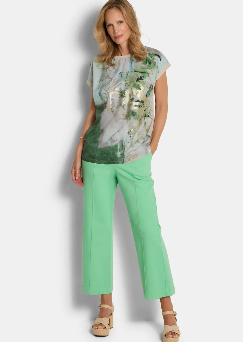 Blusenshirt mit U-Boot-Ausschnitt