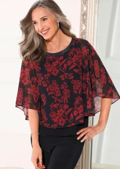 Blusenshirt mit weiten Chiffon-Ärmeln