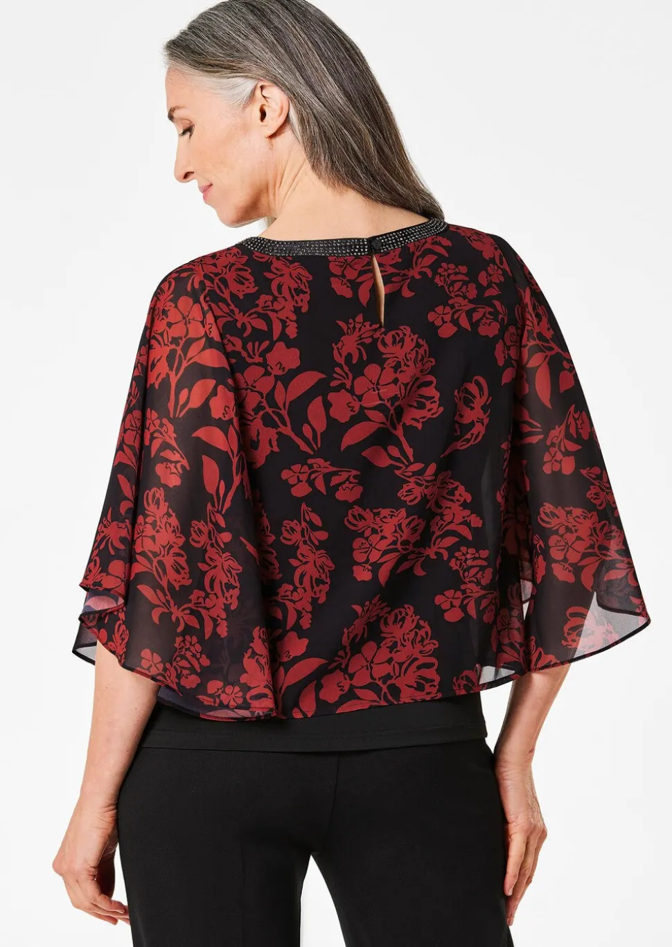 Blusenshirt mit weiten Chiffon-Ärmeln