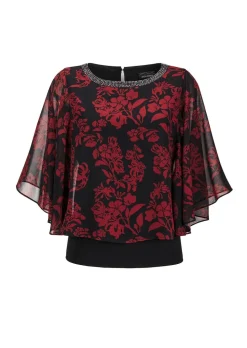 Blusenshirt mit weiten Chiffon-Ärmeln