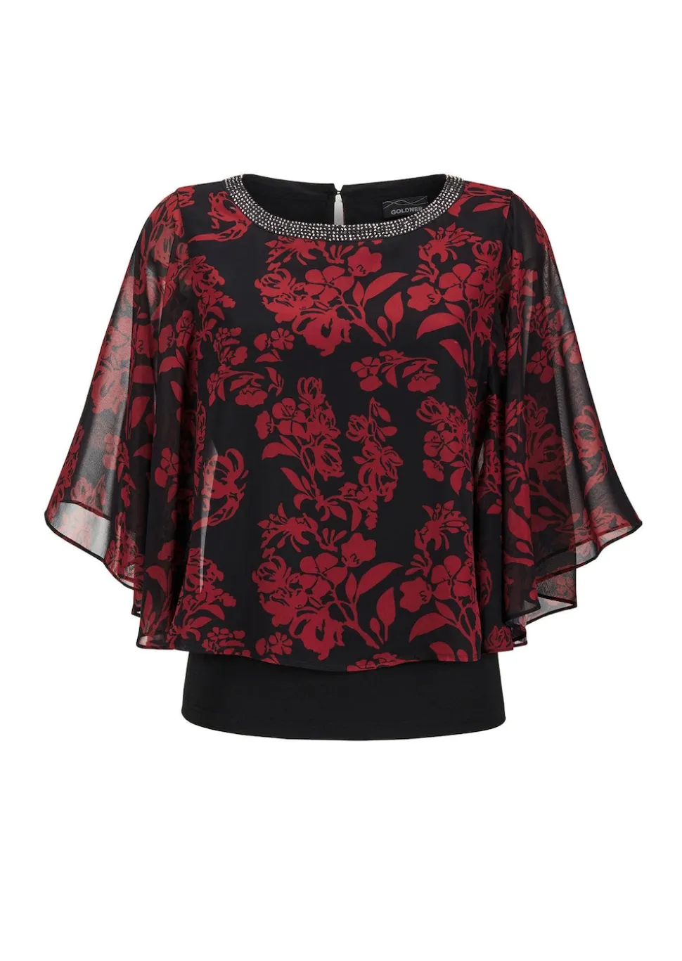 Blusenshirt mit weiten Chiffon-Ärmeln