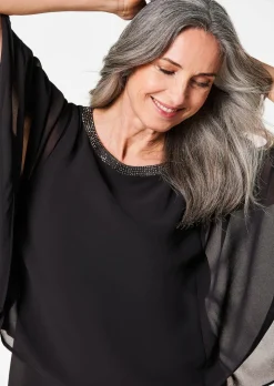 Blusenshirt mit weiten Chiffon-Ärmeln
