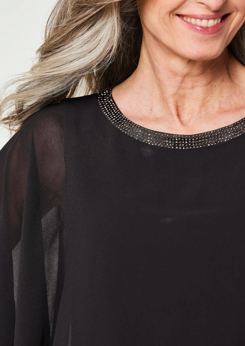Blusenshirt mit weiten Chiffon-Ärmeln