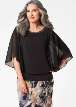 Blusenshirt mit weiten Chiffon-Ärmeln