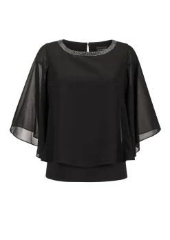 Blusenshirt mit weiten Chiffon-Ärmeln