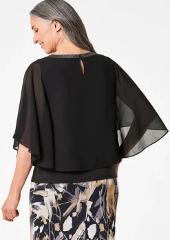 Blusenshirt mit weiten Chiffon-Ärmeln
