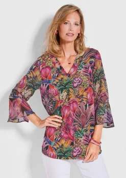 Blusenshirt mit zarten Chiffon-Ärmeln