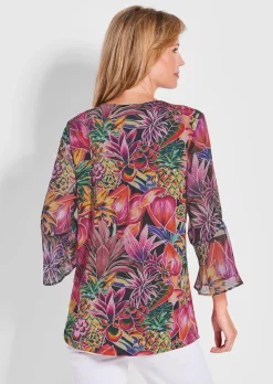 Blusenshirt mit zarten Chiffon-Ärmeln