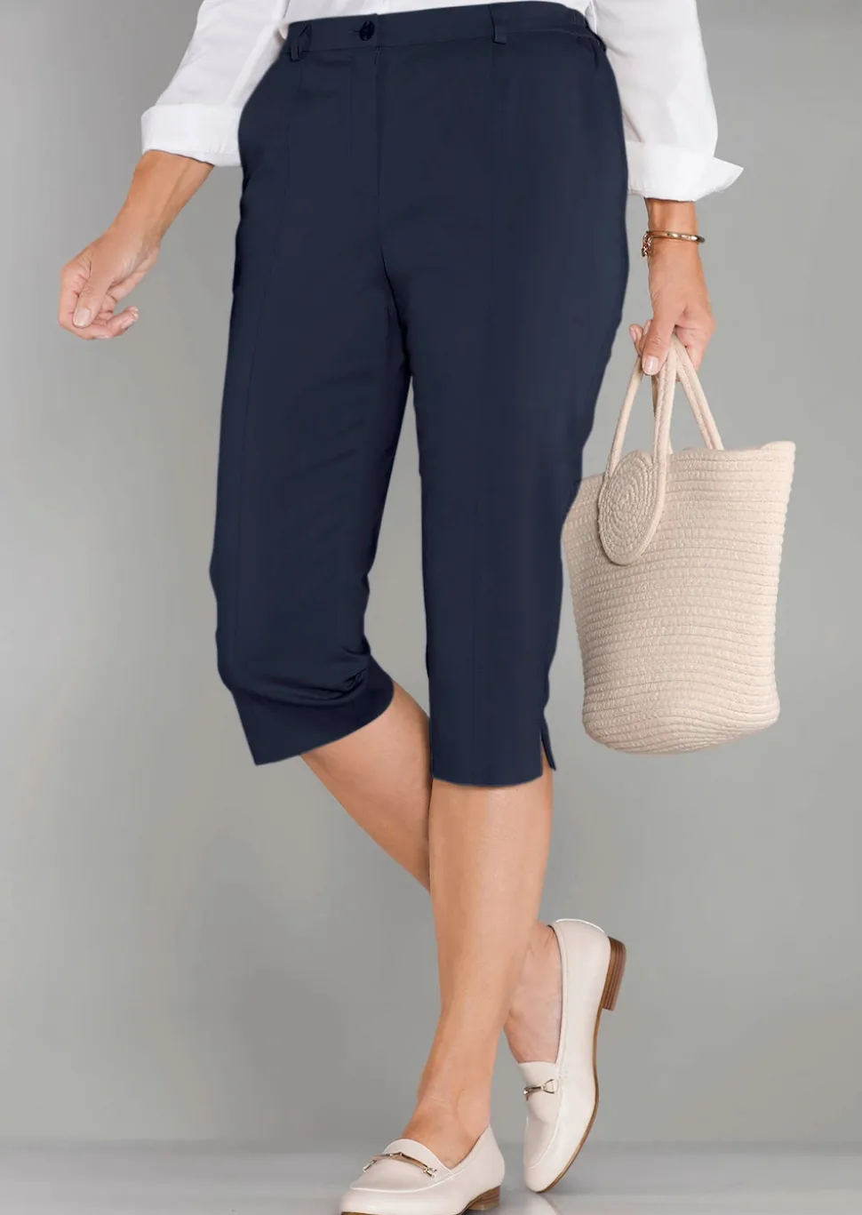 Caprihose CARLA aus Satin