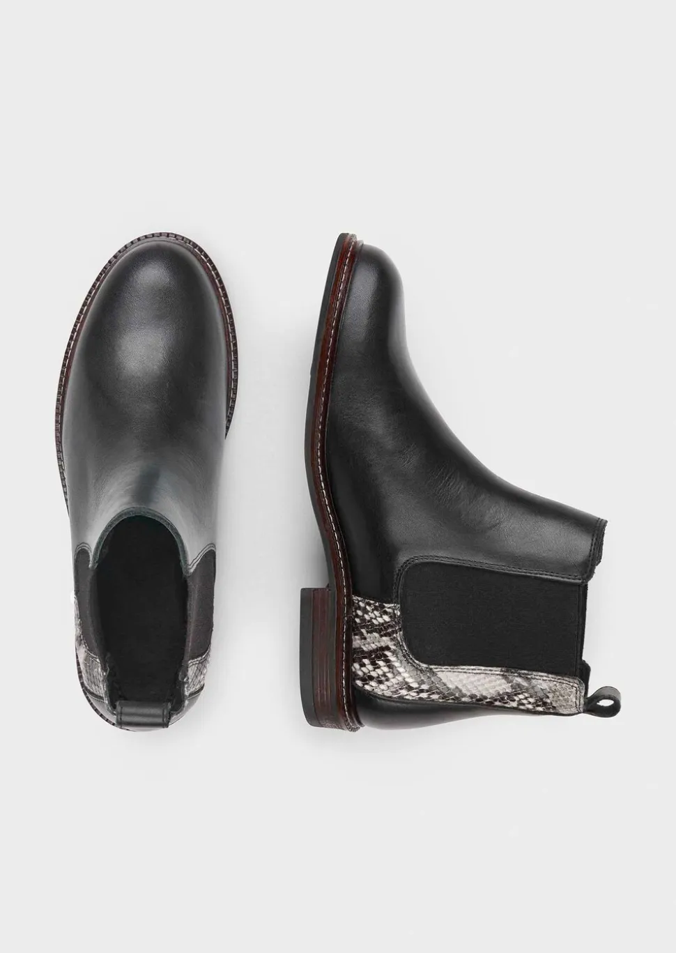 Chelsea Boots in Schlangen-Optik