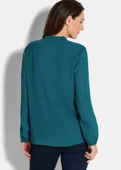 Chiffonbluse mit femininem Ausschnitt